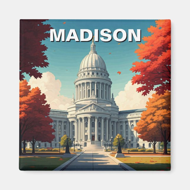 Wisconsin Madison State Capitol Magnet (Front)