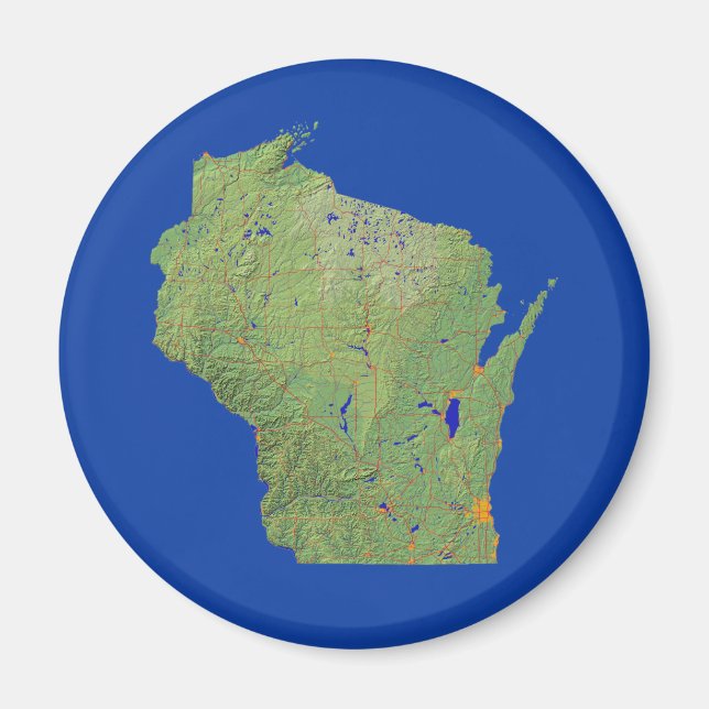 Wisconsin Map Magnet (Front)