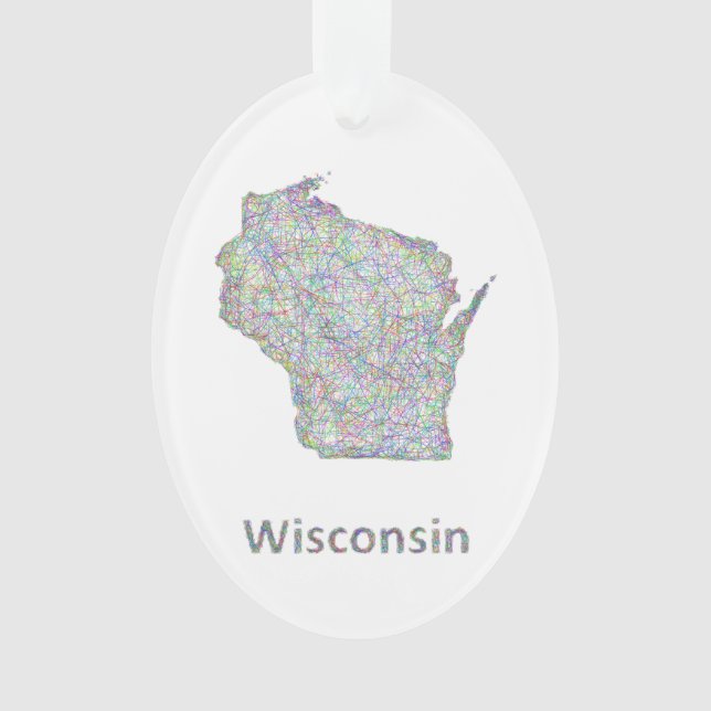 Wisconsin map ornament (Front)
