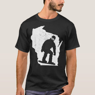 Wisconsin Map Snowboarding Design Snowboarder Extr T-Shirt