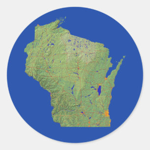 Wisconsin Map Sticker