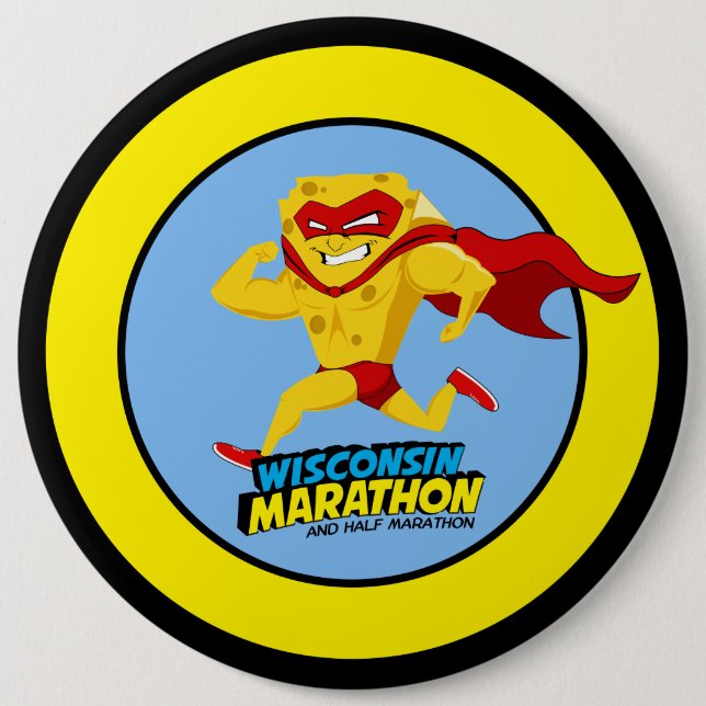 Wisconsin Marathon Race Day 6 Inch Round Button (Front)