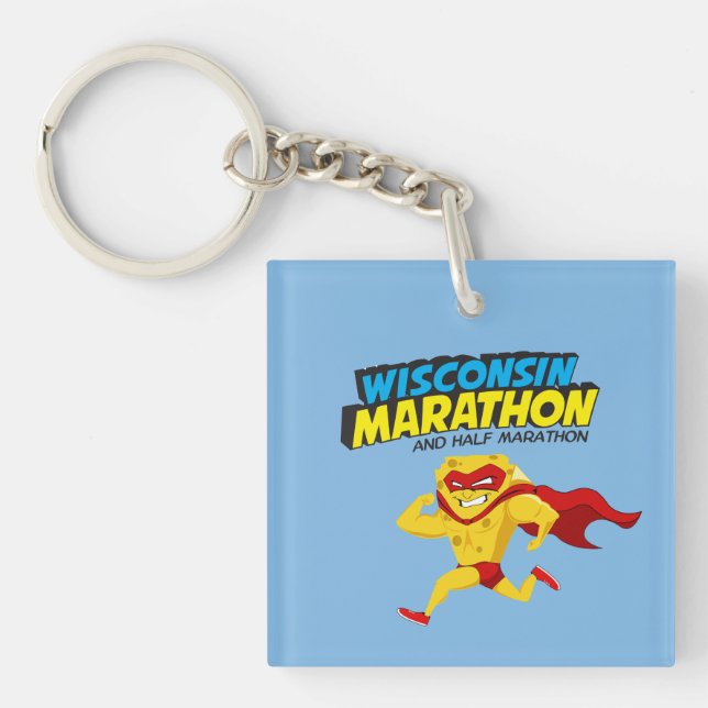 Wisconsin Marathon Race Day Keychain (Front)