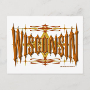 Wisconsin Metal Postcard