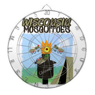 Wisconsin Mosquitoes Cartoon - Camping by Tiki Dartboard