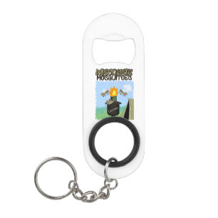 Wisconsin Mosquitoes Cartoon - Camping by Tiki Keychain Bottle Opener