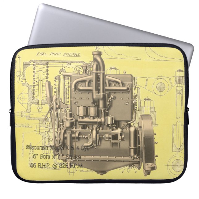 Wisconsin Motor Milwaukee Wisconsin Engine Early K Laptop Sleeve (Front)