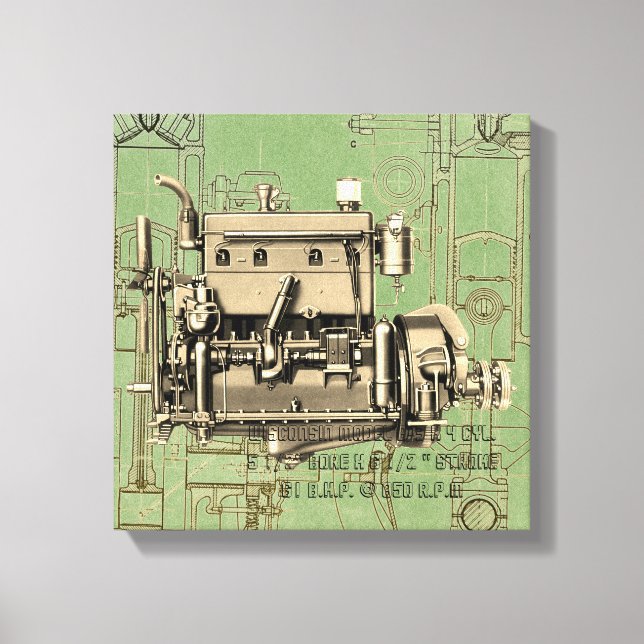 Wisconsin Motor Milwaukee Wisconsin gas engine B-3 Canvas Print (Front)