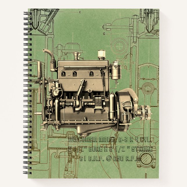 Wisconsin Motor Milwaukee Wisconsin gas engine B-3 Notebook (Front)
