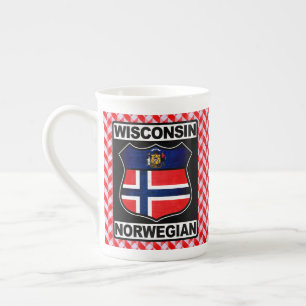 Wisconsin Norwegian American Bone China Mug