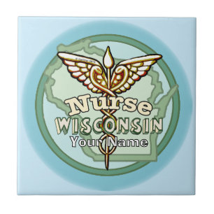 Wisconsin Nurse Caduceus Tile