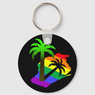 Wisconsin Palm Tree Keychain