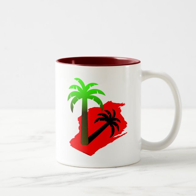 Wisconsin Palm Tree Two-Tone Coffee Mug (Right)