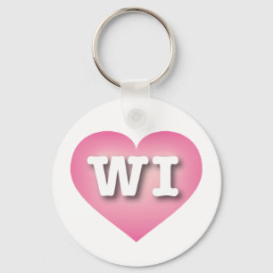 Wisconsin Pink Fade Heart - Big Love Keychain