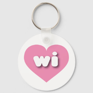 Wisconsin pink heart - I love wi Keychain
