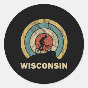 Wisconsin Retro Cycling Mtb  Classic Round Sticker