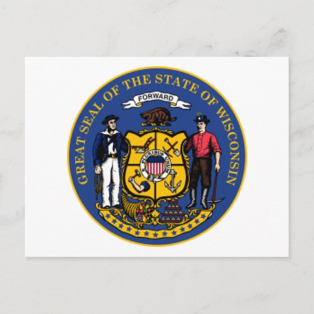 Wisconsin seal postcard (Front)