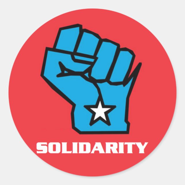 Wisconsin Solidarity Fist Classic Round Sticker (Front)