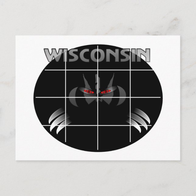 Wisconsin State Badger Design Postcard (Front)