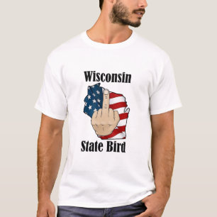 Wisconsin state bird t-shirt middle finger