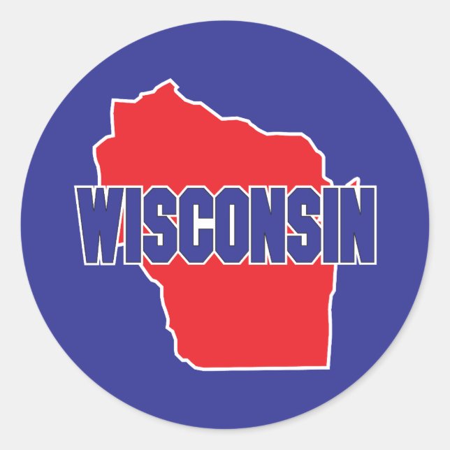Wisconsin State Classic Round Sticker (Front)