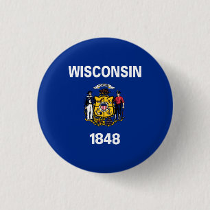 Wisconsin State Flag 1 Inch Round Button