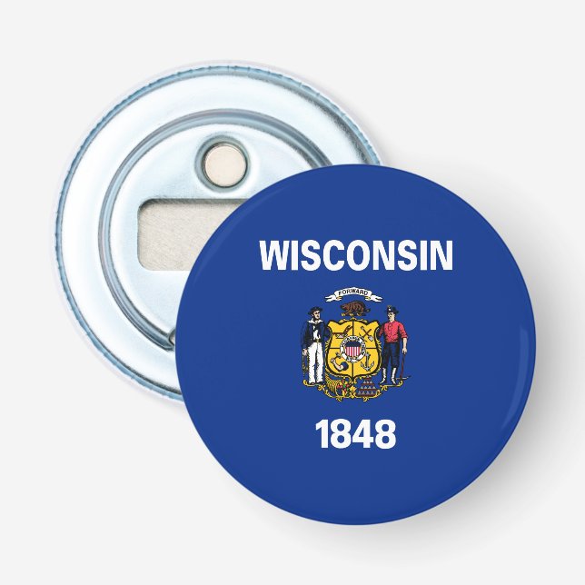 Wisconsin State Flag Bottle Opener (Front)