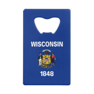 Wisconsin State Flag Credit Card Bottle Opener