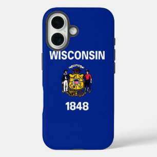 Wisconsin State Flag Design iPhone 16 Case