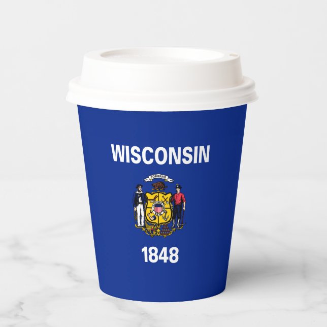Wisconsin State Flag Design Paper Cups (Front)