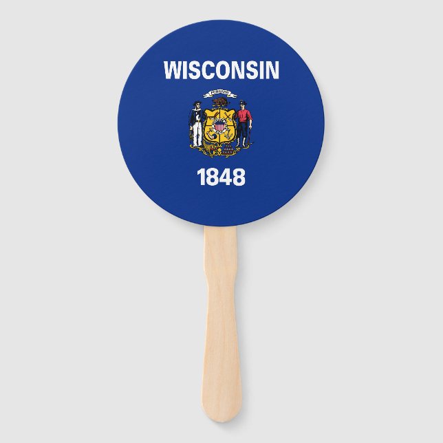 Wisconsin State Flag Hand Fan (Front)