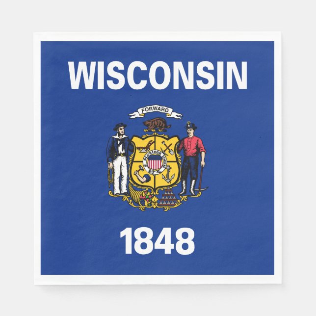 Wisconsin State Flag Napkin (Front)