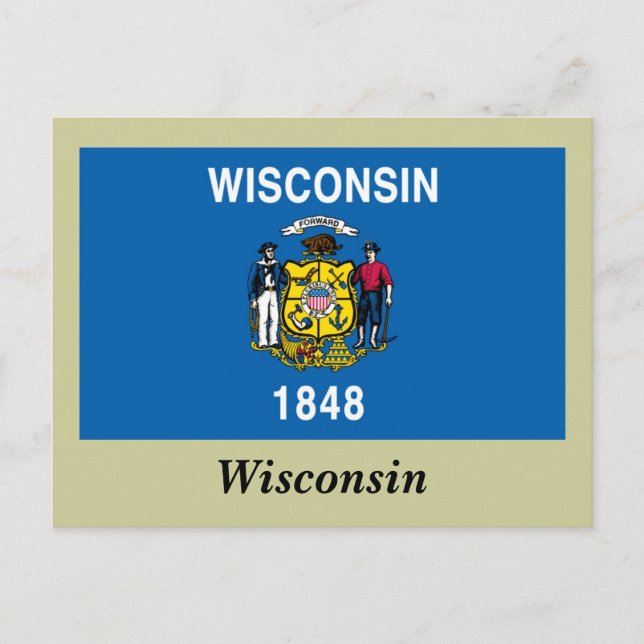 Wisconsin State Flag Postcard (Front)