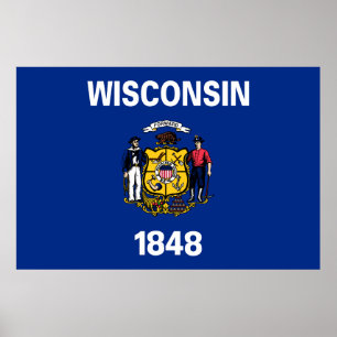 Wisconsin state flag poster