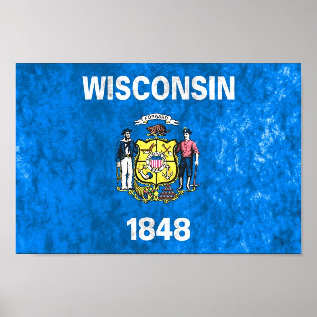 Wisconsin State Flag Poster (Front)