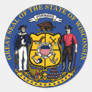 Wisconsin state flag seal united america country r