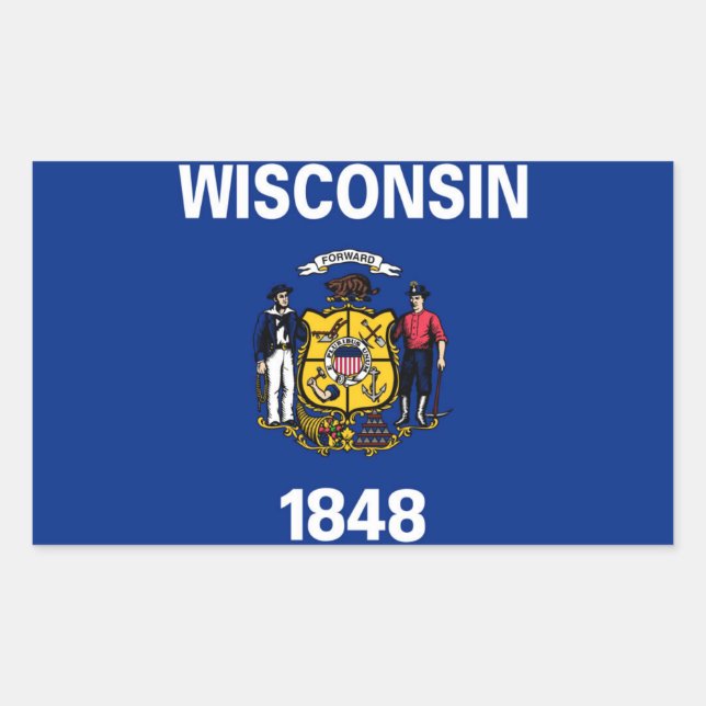 Wisconsin State flag Sticker (Front)