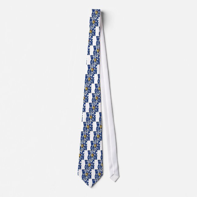 Wisconsin state flag text tie (Front)