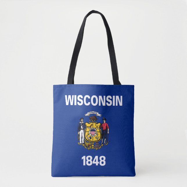 Wisconsin State Flag Tote Bag (Front)