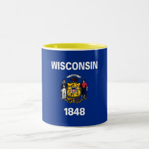 Wisconsin State Flag Two-Tone Coffee Mug