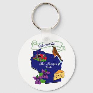 Wisconsin State Keychain