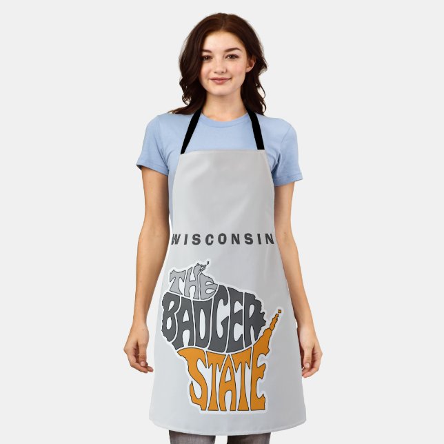 Wisconsin State Nickname Word Art Apron (Worn)