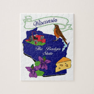 Wisconsin State Puzzle 8x10"