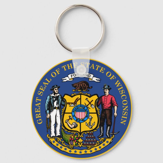 Wisconsin State Seal Keychain (Front)
