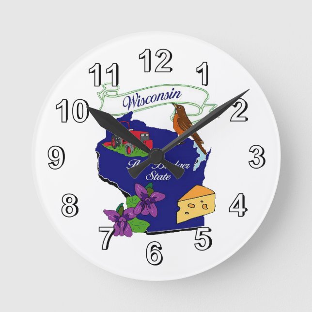 Wisconsin State Wall Clock (Front)
