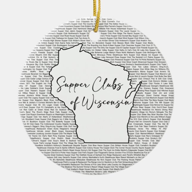 Wisconsin Supper Club Theme Ceramic Ornament (Front)