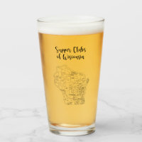 Wisconsin Supper Club Themed Beer Glass
