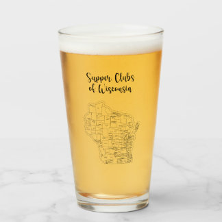 Wisconsin Supper Club Themed Beer Glass