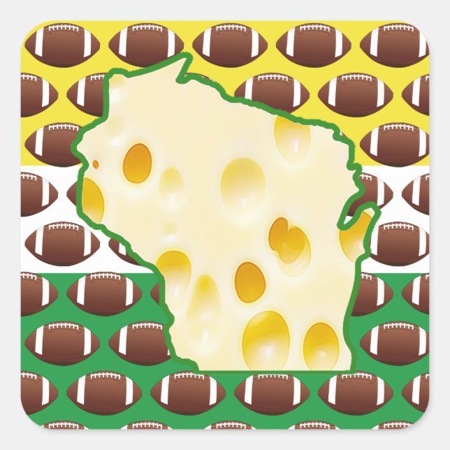Wisconsin Swiss Cheese Head Football Stickers (Front)