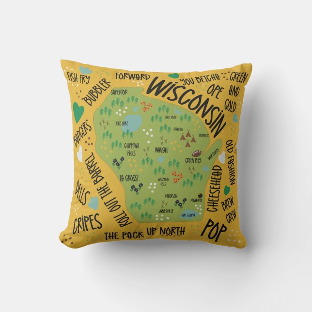 Wisconsin theme Pillow (Front)